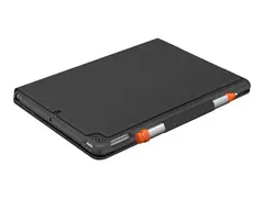 Logitech Slim Folio - Tastatur og folioveske Bluetooth - Pan Nordic - grafitt - for Apple 10.2-inch iPad (7. generasjon, 8. generasjon, 9. generasjon)