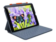 Logitech Rugged Lite - Tastatur og folioveske trådløs - Bluetooth LE - QWERTY - Pan Nordic - klassisk blå - for Apple 10.2-inch iPad (7. generasjon, 8. generasjon, 9. generasjon)