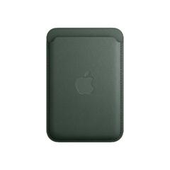 Apple - Lomme for mobiltelefon / kredittkort MagSafe-samsvar - mikrotvill, FineWoven - eviggrønn - for iPhone 12, 13, 14, 15