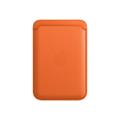 Apple iPhone Kortholder i Skinn (Oransje) Kortholder med MagSafe