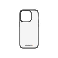 PanzerGlass ClearCase - Baksidedeksel for mobiltelefon herdet glass, plastramme, D3O Bio - svart, gjennomsiktig - for Apple iPhone 15 Pro