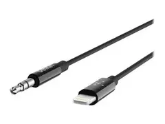 Belkin - Kabel fra Lightning til hodetelefonsjakk Lightning hann til mini-phone stereo 3.5 mm hann - 91.4 cm - svart