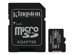 Kingston Canvas Select Plus - Flashminnekort (microSDXC til SD-adapter inkludert) 256 GB - A1 / Video Class V30 / UHS Class 3 / Class10 - microSDXC UHS-I