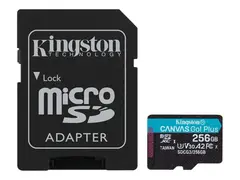 Kingston - Flashminnekort (microSDXC til SD-adapter inkludert) 256 GB - A2 / Video Class V30 / UHS-I U3 / Class10 - microSDXC UHS-I