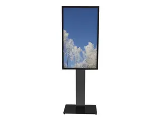 HI-ND Floorstand Glass - Stativ for LCD-skjerm/digitalspiller - metall - svart, RAL 9005 - skjermstørrelse: 55" - monteringsgrensesnitt: 200 x 200 mm - plassering på gulv - for Samsung QM55R