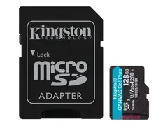Kingston Canvas Go! Plus - Flashminnekort (microSDXC til SD-adapter inkludert) 128 GB - A2 / Video Class V30 / UHS-I U3 / Class10 - microSDXC UHS-I