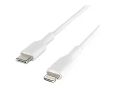 Belkin BOOST CHARGE - Lightning-kabel 24 pin USB-C hann til Lightning hann - 1 m - hvit - USB Power Delivery (18 W)