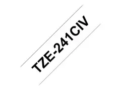 Brother TZe-241CIV - Svart på hvitt Rull (1,8 cm x 8 m) 1 kassett(er) laminert teip - for Brother PT-D600; P-Touch PT-1880, D450, D800, E550, E800, P900, P950; P-Touch EDGE PT-P750