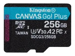 Kingston Canvas Go! Plus - Flashminnekort 256 GB - A2 / Video Class V30 / UHS-I U3 / Class10 - microSDXC UHS-I