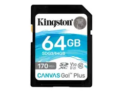 Kingston Canvas Go! Plus - Flashminnekort 64 GB - Video Class V30 / UHS-I U3 / Class10 - SDXC UHS-I