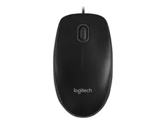 Logitech B100 - Mus - høyre- og venstrehåndet optisk - 3 knapper - kablet - USB - svart