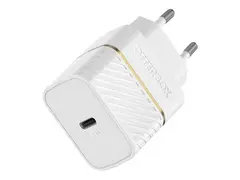 OtterBox - Strømadapter - propack - 20 watt 3 A - Apple Fast Charge, Fast Charge, PD 3.0 (24 pin USB-C) - hvit