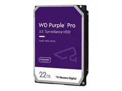 WD Purple Pro WD221PURP - Harddisk 22 TB - overvåking, smartvideo - intern - 3.5" - SATA 6Gb/s - 7200 rpm - buffer: 512 MB