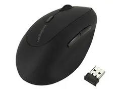 Kensington Pro Fit Ergo Wireless Mouse Vertikal mus - ergonomisk - venstrehendt - 6 knapper - trådløs - 2.4 GHz
