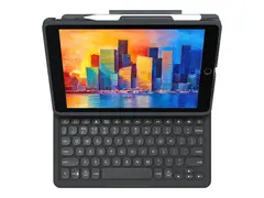 ZAGG Pro Keys - Tastatur og folioveske bakgrunnsbelyst - Bluetooth - Nordisk - svart/grå tastatur, svart/grå boks - for Apple 10.2-inch iPad (7. generasjon, 8. generasjon, 9. generasjon)