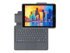 ZAGG Pro Keys with Trackpad - Tastatur og folioveske bakgrunnsbelyst - Bluetooth - Nordisk - svart/grå tastatur, svart/grå boks - for Apple 10.2-inch iPad (7. generasjon, 8. generasjon, 9. generasjon)