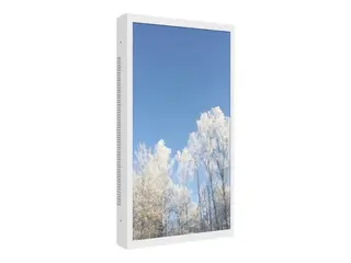 HI-ND Outdoor Wall Casing 55" - Monteringssett (hylster) landskap/portrett - for digitalsignerings-LCD-panel - låsbar - metall - hvit, RAL 9003 - skjermstørrelse: 55" - veggmonterbar - for LG 55XE4F