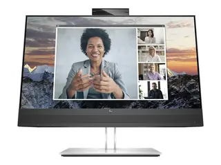 HP E24m G4 Conferencing - E-Series LED-skjerm - 23.8" - 1920 x 1080 Full HD (1080p) @ 75 Hz - IPS - 300 cd/m² - 1000:1 - 5 ms - HDMI, DisplayPort, USB-C - høyttalere - sølv (stativ), svart hode