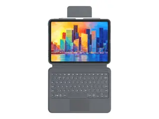 ZAGG Pro Keys with Trackpad - Tastatur og folioveske bakgrunnsbelyst - Bluetooth - Nordisk - svart/grå tastatur, svart/grå boks - for Apple 10.9-inch iPad Air (4. generasjon, 5. generasjon)