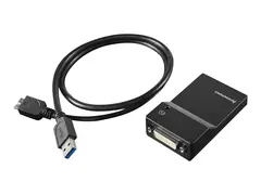 Lenovo USB 3.0 to DVI/VGA Monitor Adapter Ekstern videoadapter - USB 3.0 - DVI
