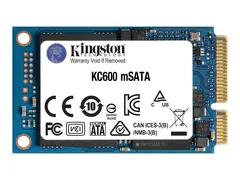 Kingston KC600 - SSD - kryptert - 256 GB intern - mSATA - SATA 6Gb/s - 256-bit AES - Self-Encrypting Drive (SED), TCG Opal Encryption