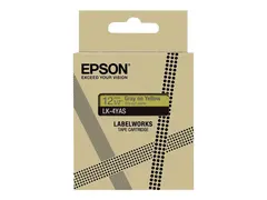 Epson LabelWorks LK-4YAS - Grått på gult Rull (1,2 cm x 8 m) 1 kassett(er) hengeboks - tapepatron - for LabelWorks LW-C410, LW-C610
