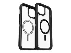 OtterBox Defender Series XT Clear Baksidedeksel for mobiltelefon - robust - MagSafe-samsvar - polykarbonat, syntetisk gummi - mørk side - for Apple iPhone 14 Plus, 15 Plus