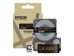 Epson LabelWorks LK-6BKP - Metallisk gull på sort - Rull (2,4 cm x 9 m) 1 kassett(er) hengeboks - tapepatron - for LabelWorks LW-C610