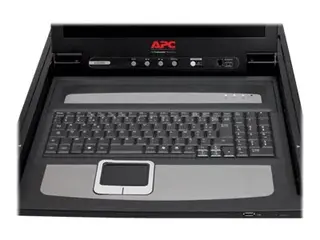 APC LCD Console - KVM-konsoll - 17" - kan monteres i rack 1280 x 1024 @ 75 Hz - svart - 1U - for P/N: AR3103, AR3103SP, AR3106SP, SRT1000RMXLI, SRT1000RMXLI-NC, SRT5KRMXLW-TW