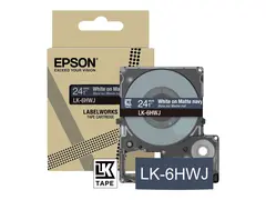 Epson LabelWorks LK-6HWJ - Hvitt på matt marineblått Rull (2,4 cm x 8 m) 1 kassett(er) hengeboks - tape - for LabelWorks LW-C610