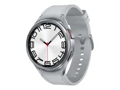 Samsung Galaxy Watch6 Classic - 47 mm - smartklokke med bånd hybrid økoskinn - sølv - båndbredde: M/L - display 1.5" - 16 GB - LTE, NFC, Wi-Fi, Bluetooth - 4G - 59 g - sølv