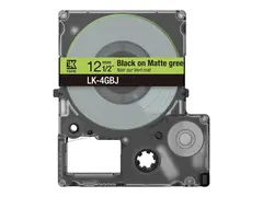 Epson LabelWorks LK-4GBJ - Svart på matt grønt Rull (1,2 cm x 8 m) 1 kassett(er) hengeboks - tape - for LabelWorks LW-C410, LW-C610