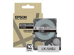 Epson LabelWorks LK-5ABJ - Matt - svart på matt grått Rull (1,8 cm x 8 m) 1 kassett(er) hengeboks - tape - for LabelWorks LW-C410, LW-C610