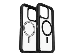 OtterBox Defender Series XT - Baksidedeksel for mobiltelefon robust - MagSafe-samsvar - polykarbonat, syntetisk gummi - mørk side (klar / svart) - for Apple iPhone 15 Pro Max