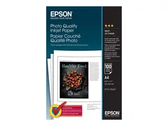 Epson Photo Quality Ink Jet Paper Matt - belagt - ren hvit - A4 (210 x 297 mm) - 102 g/m² - 100 ark papir - for EcoTank ET-2810, 2815, 2825, 2826, 2850, 2851, 2856, 4800, 4850; SureColor SC-P700, P900