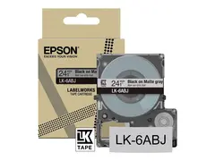 Epson LabelWorks LK-6ABJ - Matt svart på matt grått - Rull (2,4 cm x 8 m) 1 kassett(er) hengeboks - tape - for LabelWorks LW-C610