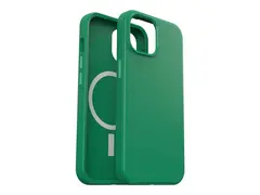 OtterBox Symmetry Series - Baksidedeksel for mobiltelefon MagSafe-samsvar - polykarbonat, syntetisk gummi, sølvfosfatglass - green juice (green) - for Apple iPhone 15