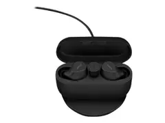 Jabra Evolve2 Buds UC - True wireless-hodetelefoner med mikrofon i øret - Bluetooth - aktiv støydemping - USB-C via Bluetooth-adapter - lydisolerende - svart - Zoom Certified, Optimert for Google Meet