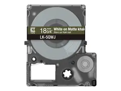 Epson LabelWorks LK-5QWJ - Hvit på matt khaki Rull (1,8 cm x 8 m) 1 kassett(er) hengeboks - tapepatron - for LabelWorks LW-C410, LW-C610