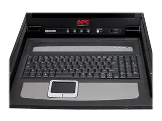 APC LCD Console - KVM-konsoll - 17" - kan monteres i rack 1280 x 1024 @ 75 Hz - svart - 1U - for P/N: AR3103, AR3103SP, AR3106SP, SRT1000RMXLI, SRT1000RMXLI-NC, SRT5KRMXLW-TW