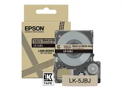 Epson LabelWorks LK-5JBJ - Svart på matt beige Rull (1,8 cm x 8 m) 1 kassett(er) hengeboks - tapepatron - for LabelWorks LW-C410, LW-C610