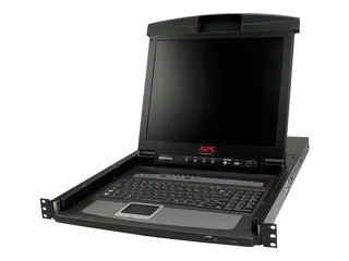 APC LCD Console - KVM-konsoll med KVM-svitsj 8 porter - PS/2 - 17" - kan monteres i rack - VGA - svart - 1U - for P/N: AR3106SP, SMX1000C, SMX1500RM2UC, SMX1500RM2UCNC, SMX750C, SMX750CNC, SRT5KRMXLW-TW