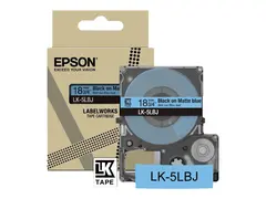 Epson LabelWorks LK-5LBJ - Svart på matt blått Rull (1,8 cm x 8 m) 1 kassett(er) hengeboks - tapepatron - for LabelWorks LW-C410, LW-C610