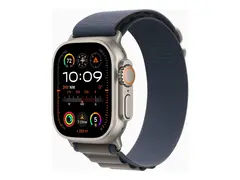 Apple Watch Ultra 2 - 49 mm - titan smartklokke med Alpine Loop - tekstil - blå - båndbredde: M - 64 GB - Wi-Fi, LTE, UWB, Bluetooth - 4G - 61.4 g