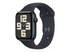 Apple Watch SE (GPS) - 2. generasjon 44 mm - midnattsaluminium - smartklokke med sportsbånd - fluorelastomer - midnatt - båndbredde: S/M - 32 GB - Wi-Fi, Bluetooth - 32.9 g