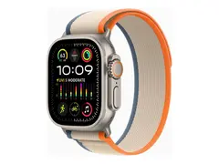 Apple Watch Ultra 2 - 49 mm - titan smartklokke med Trail Loop - nylonvev - orange/beige - båndbredde: M/L - 64 GB - Wi-Fi, LTE, UWB, Bluetooth - 4G - 61.4 g