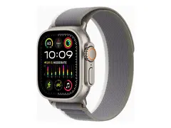 Apple Watch Ultra 2 - 49 mm - titan smartklokke med Trail Loop - nylonvev - green/gray - båndbredde: S/M - 64 GB - Wi-Fi, LTE, UWB, Bluetooth - 4G - 61.4 g