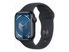 Apple Watch Series 9 (GPS + Cellular) 41 mm - midnattsaluminium - smartklokke med sportsbånd - fluorelastomer - midnatt - båndbredde: S/M - 64 GB - Wi-Fi, LTE, UWB, Bluetooth - 4G - 32.1 g
