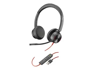 Poly Blackwire 8225 - Hodesett on-ear - kablet - aktiv støydemping - USB-A - svart - Zoom Certified