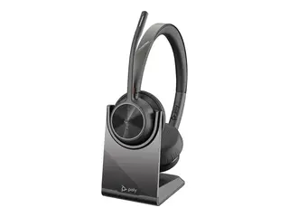 Poly Voyager 4320-M - Voyager 4300 UC series hodesett - on-ear - Bluetooth - trådløs, kablet - USB-C - svart - Zoom Certified, Certified for Microsoft Teams